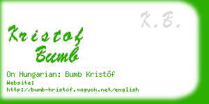 kristof bumb business card